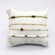 Minimalist CZ and Natural Stone Bracelet   [B217]