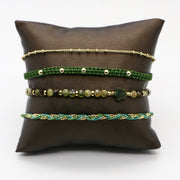 Green Forest Style Woven Bracelet Set