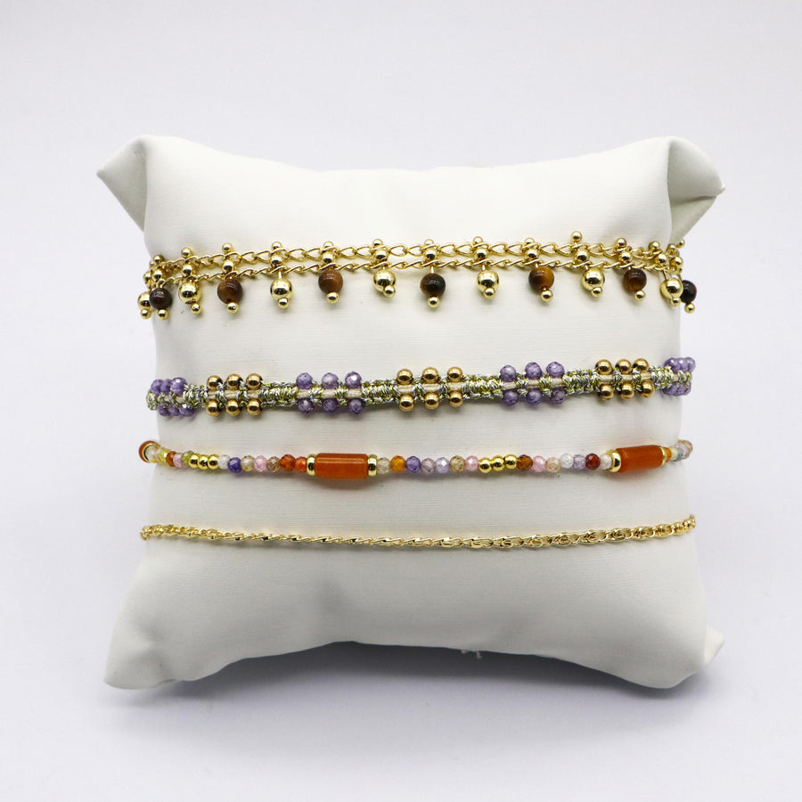 Bohemia CZ and Tiger Eye Bracelet   [B220]