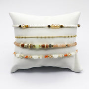 Handmade Dainty Warm Tone Mixed Crystal Bracelet [B223]