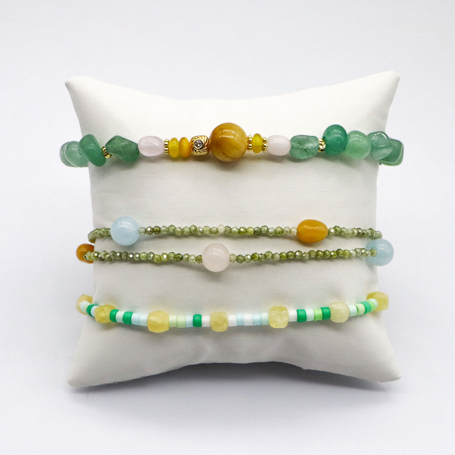 Refreshing Tropical Green Stone Bracelet [B225]