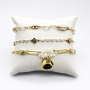 Elegant Pearl Clover Bracelet [B227]