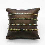 Fashionable And Stylish Green Garnet Woven Bracelet Set