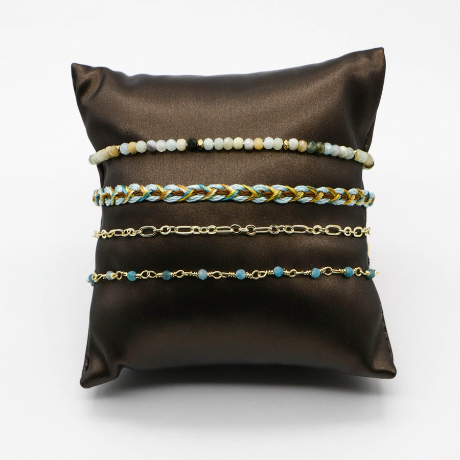 Bohemian Style Amazonite Handmade Woven Bracelet Set