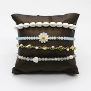 Boho Layered Freshwater Pearl  Woven Bracelet
