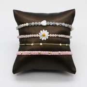 Boho Layered Labradorite With Daisy Bracelet