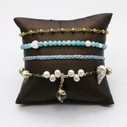 Boho Layered Baroque Pearl Chain Bracelet