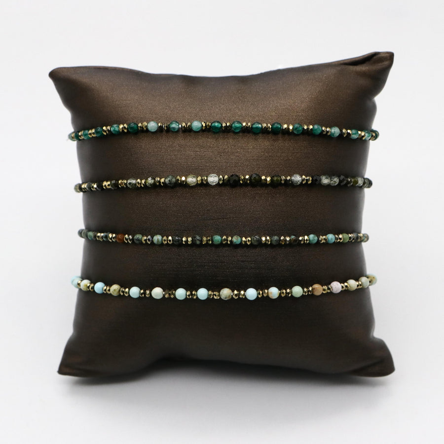Simple Style Small Bead Luxurious Bracelet Set