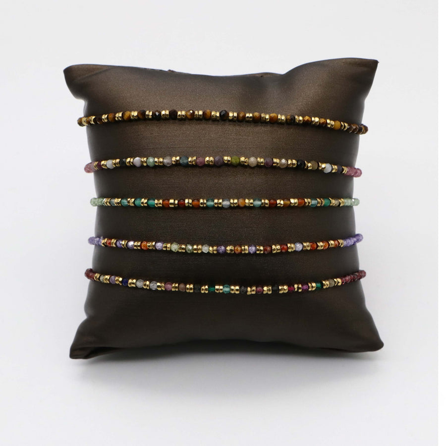 Simple Style Small Bead Luxurious Bracelet Set