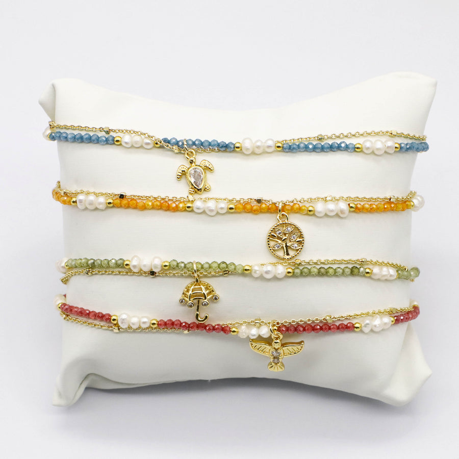 Luxurious Style Pearl With Chain Bracelet Set [B50]