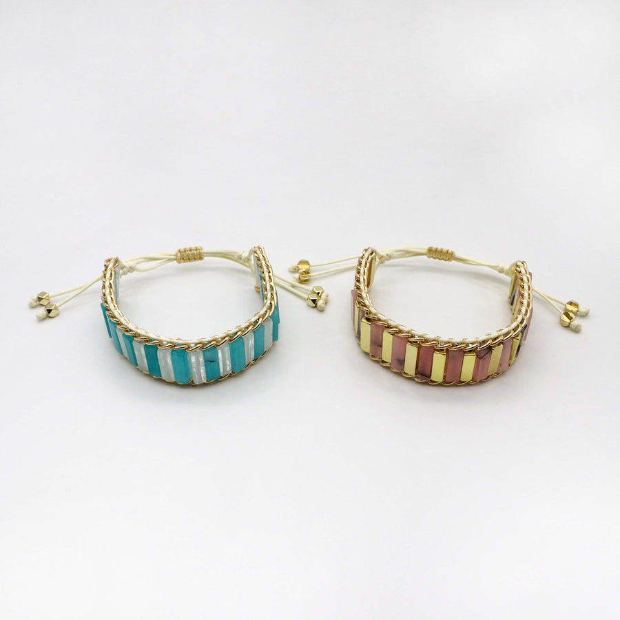 Bohemian Style Jade Hematite Hand-woven Bracelet