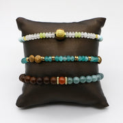 Bohemian Style Gemstone Beaded Bracelet Set