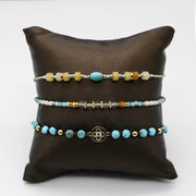 Luxurious Style Turquoise Woven Bracelet Set