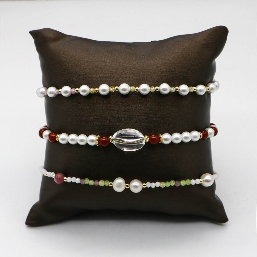 Boho Style Freshwater Pearls Bracelet Set