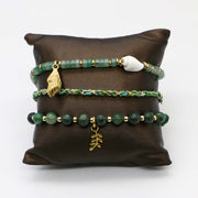 Green Aventurine Heishi  And African Jade Bracelets