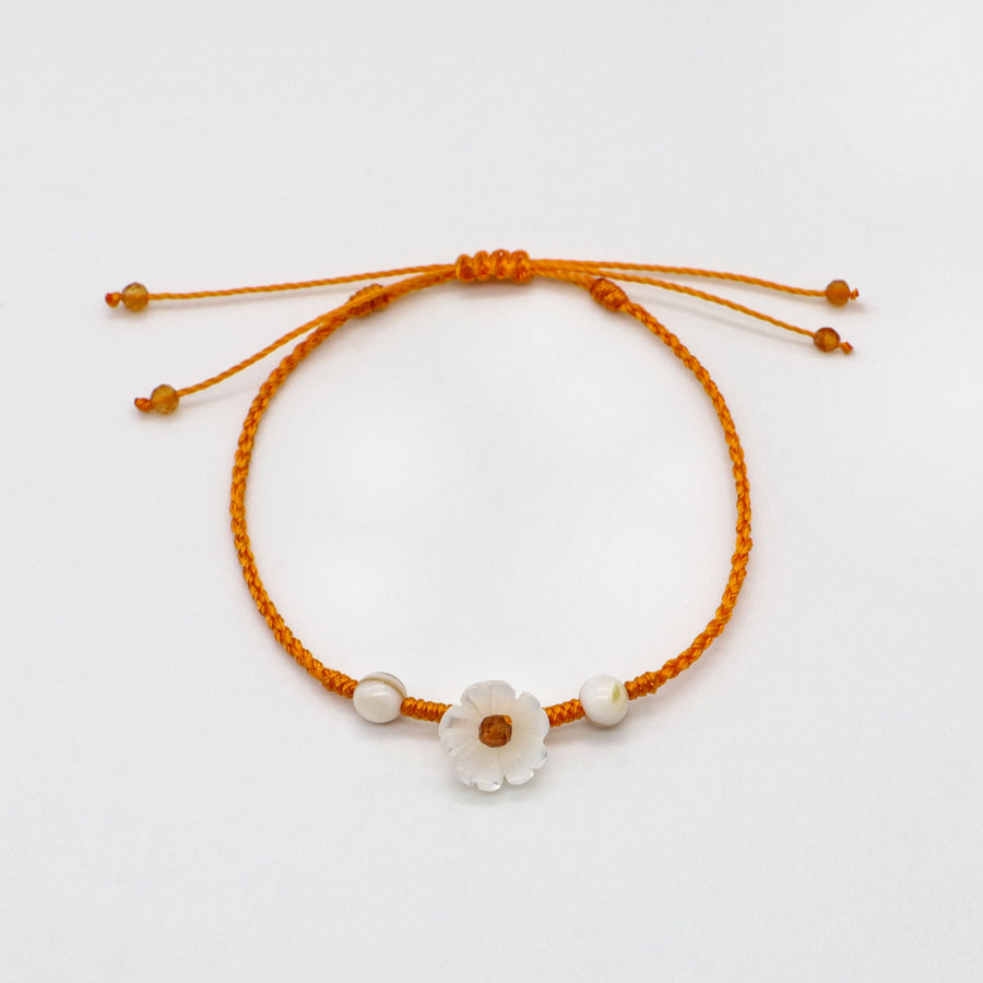 Simple Style Autumn Warm Orange Woven Bracelet Set