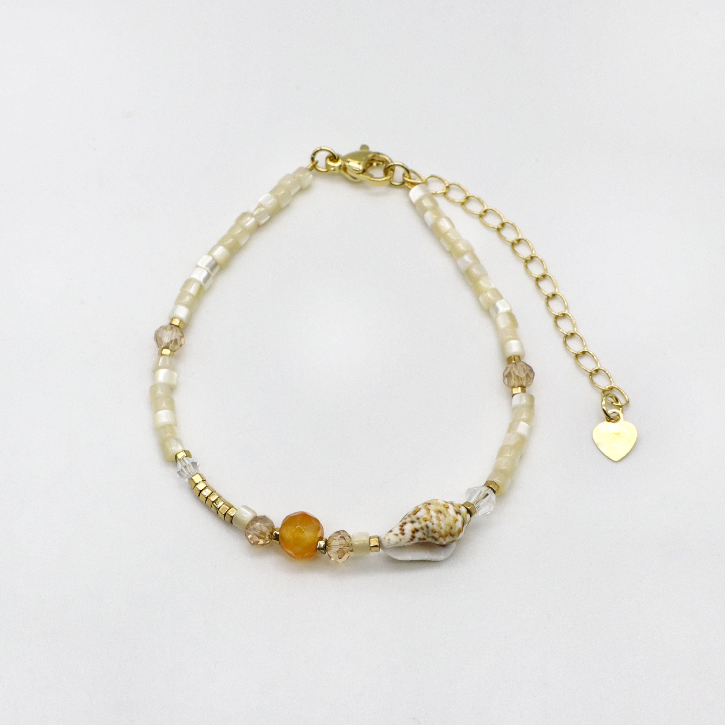 Summer Beach Holiday Crystal and Shell Charm Bracelet Set [B119]