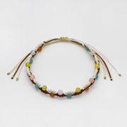 Boho Layered Colorful Gemstone Macrame Bracelet
