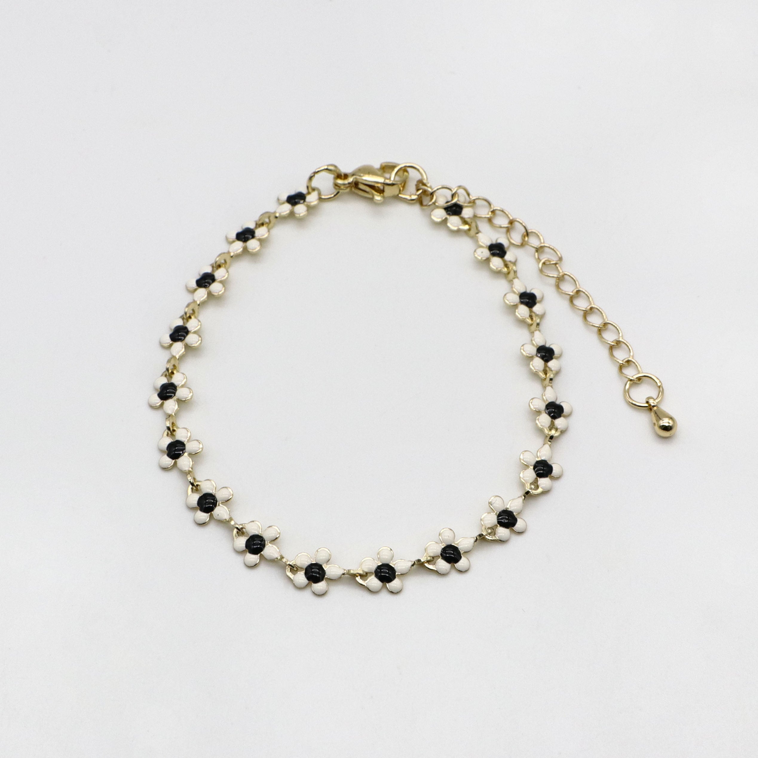 Bohemian Style Lucky Clover  Rose Quartz Cubic Bead Bracelet