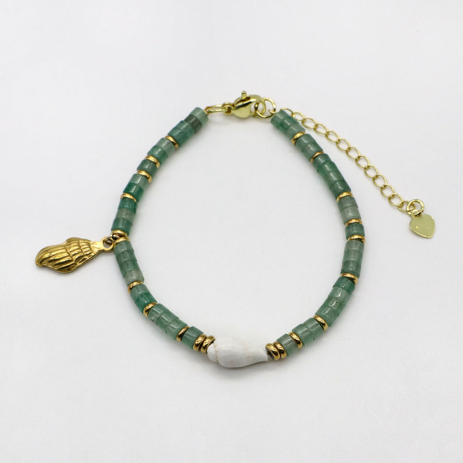 Green Aventurine Heishi  And African Jade Bracelets