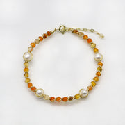 Simple Style Autumn Warm Orange Woven Bracelet Set