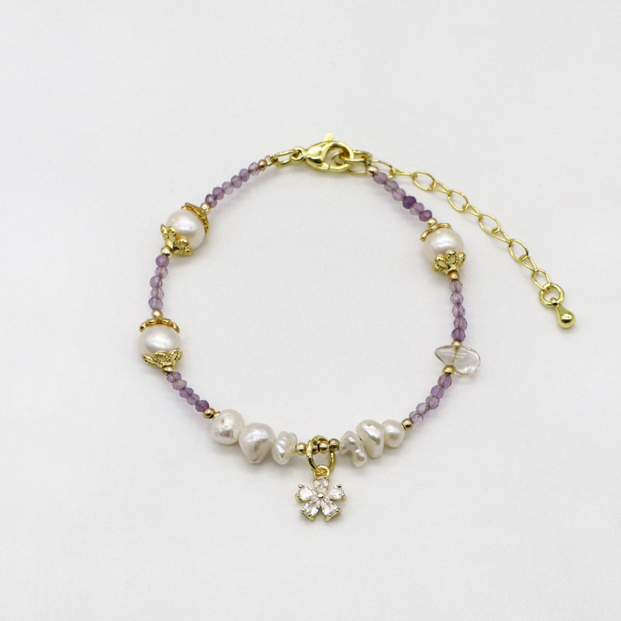 Pearl And Amethyst Bracelets