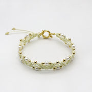 Bohemia Style Elegant White Woven Bracelet Set