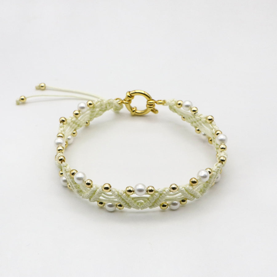 Bohemia Style Elegant White Woven Bracelet Set