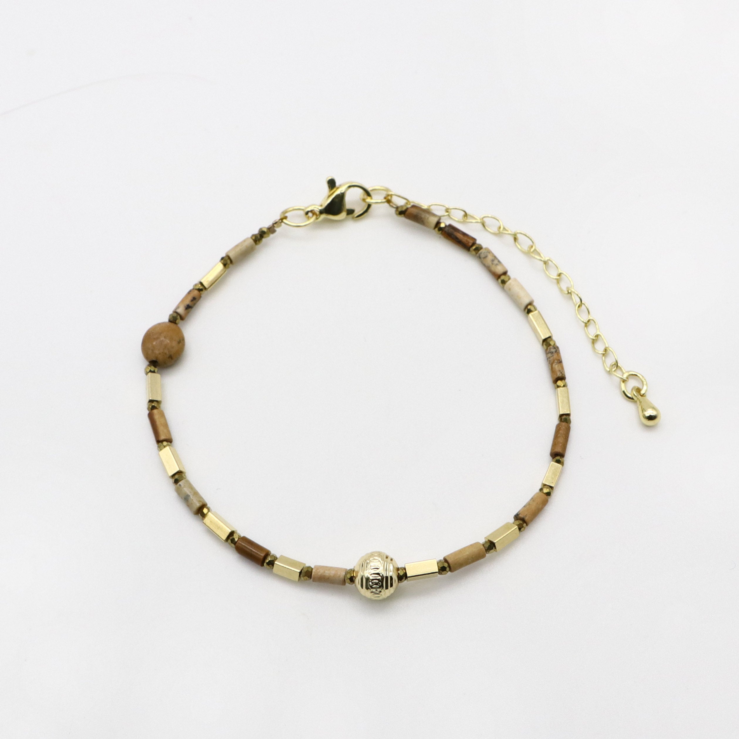 Fantacy Style Picture Jasper Woven Bracelet Set