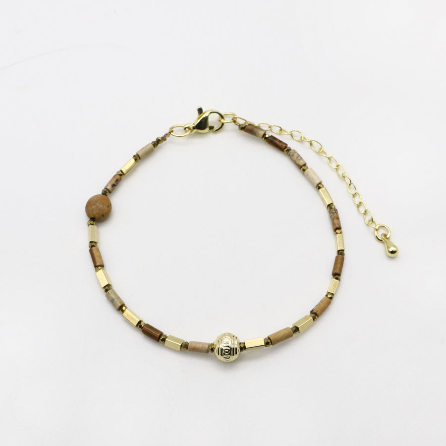 Fantacy Style Picture Jasper Woven Bracelet Set