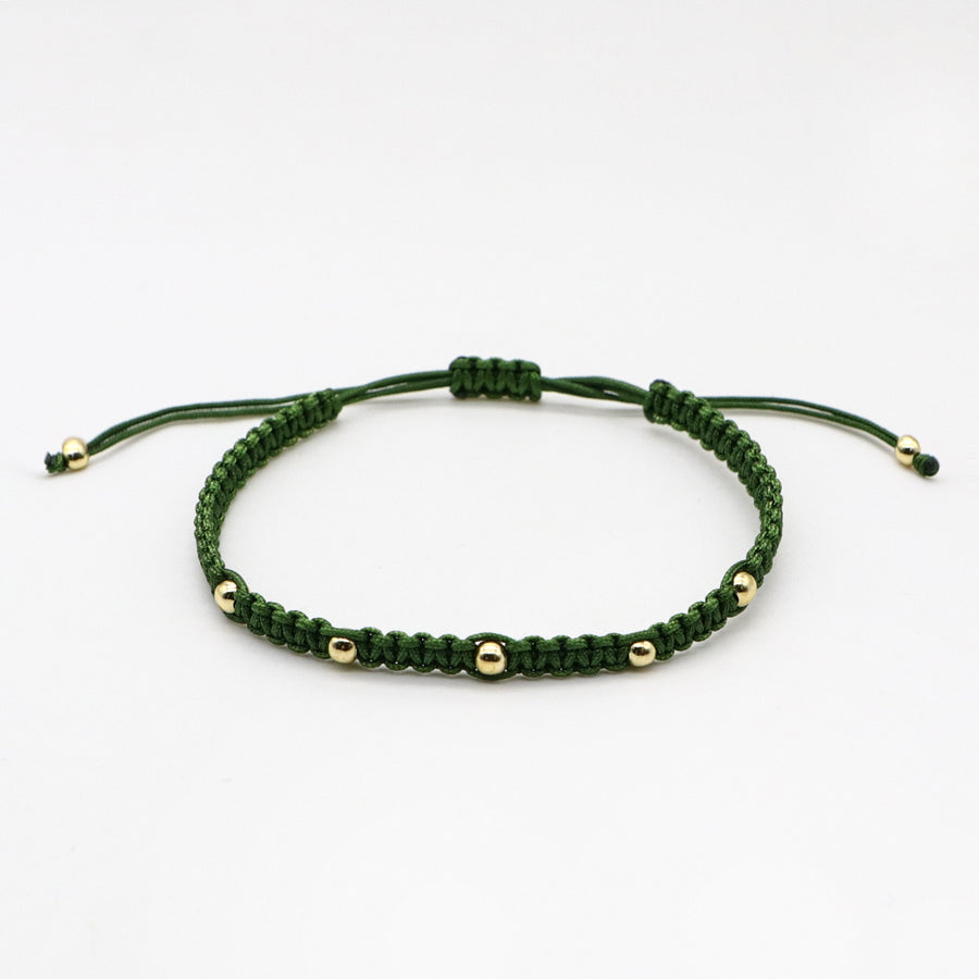 Green Forest Style Woven Bracelet Set