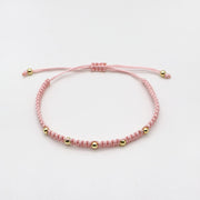 Little Flower Rose Quartz Handmade Woven Bracelet Set
