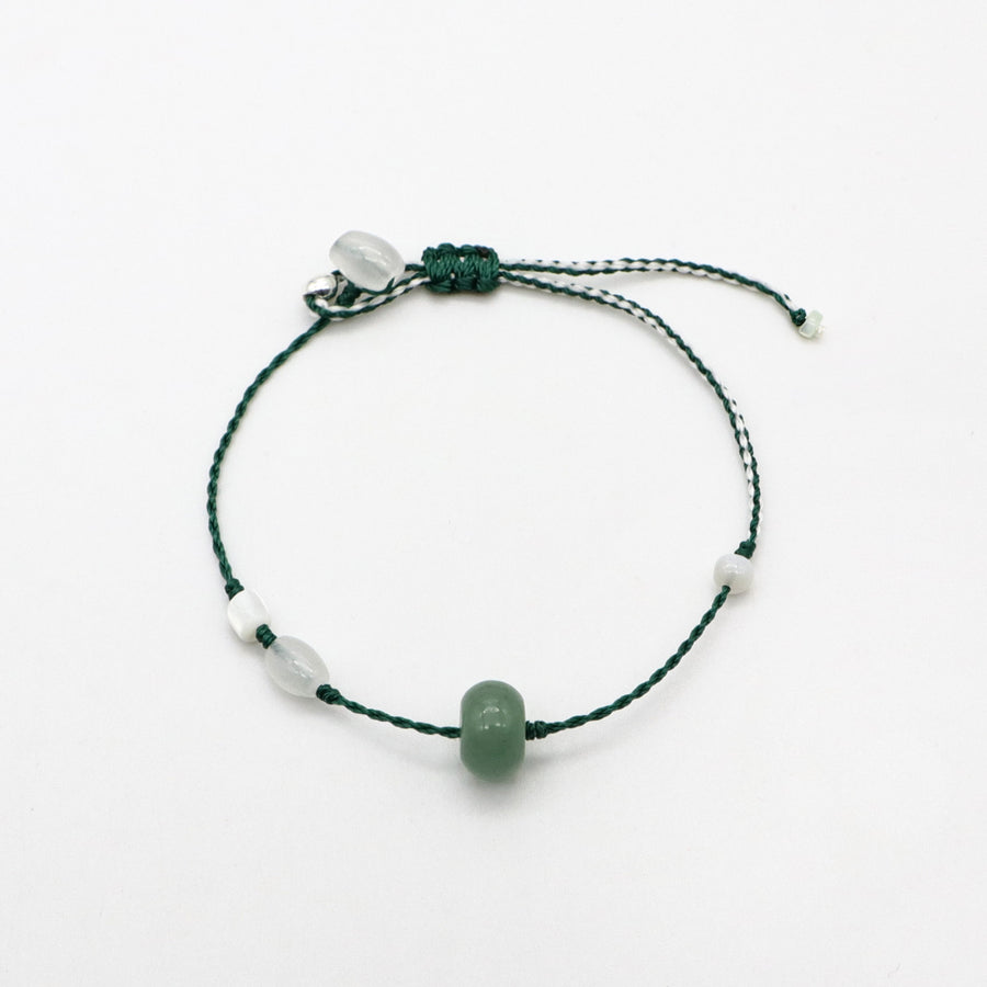 Elegant Style Natural Jade Woven Bracelet Set