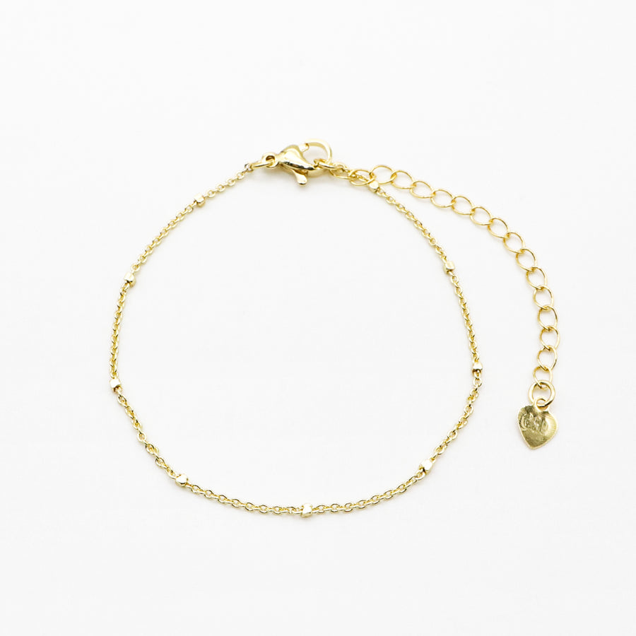 Minimalist CZ and Natural Stone Bracelet   [B217]