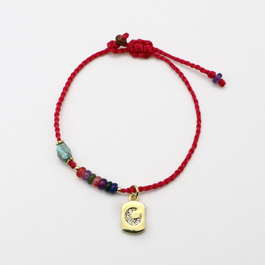 Boho Bracelet Set Natural Stone  Gold Layered Jewelry with Moon Charm for Lady [B115]
