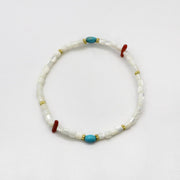 Boho Bracelet Set Natural Stone  Gold Layered Jewelry with Moon Charm for Lady [B115]