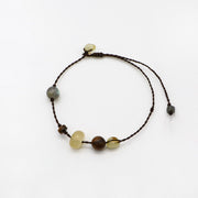 Autumn Vibe Warm Orange Woven Bracelet Set