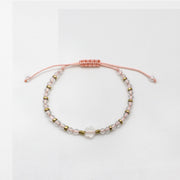 Pink Flower-shaped Handmade Woven Bracelet Set