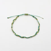 Green Forest Style Woven Bracelet Set