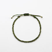 Fashionable And Stylish Green Garnet Woven Bracelet Set