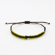 Boho Layered Yellow Beaded With Butterfly Bracelet