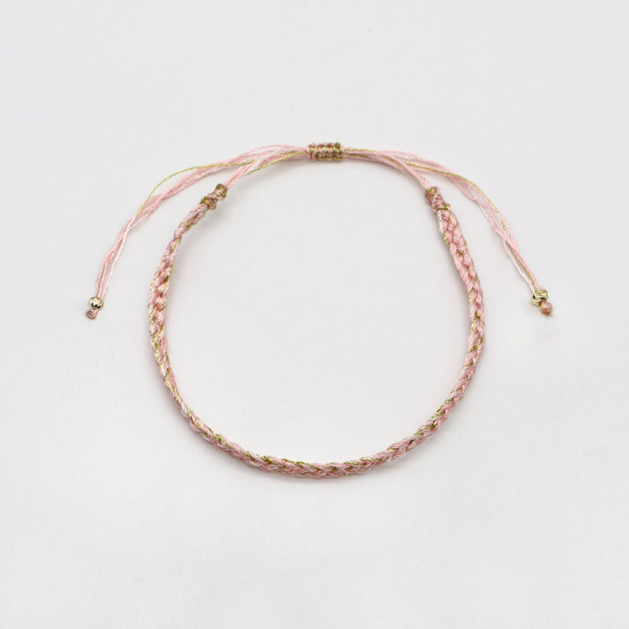 Rose Quartz Handmade Woven Bracelet Set