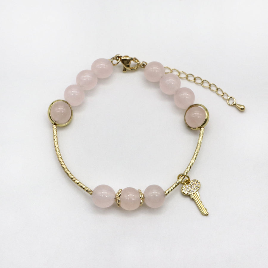 Rose Quartz Handmade Woven Bracelet Set