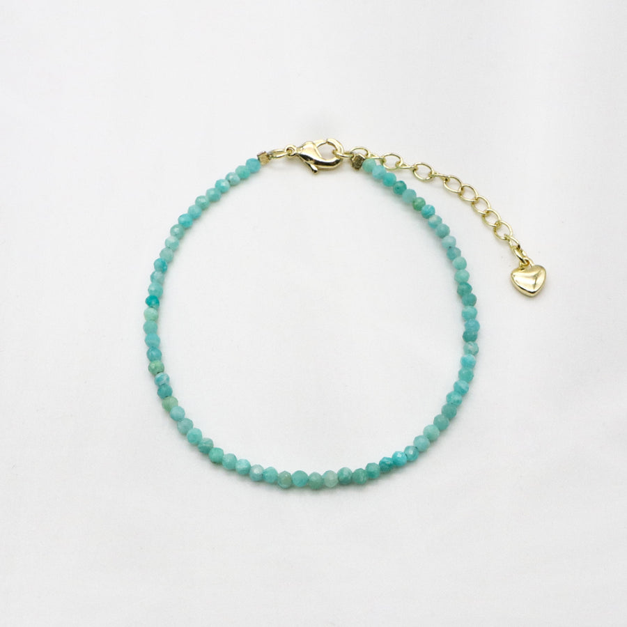 Fresh And Simple Flower Green-colored Woven Bracelet
