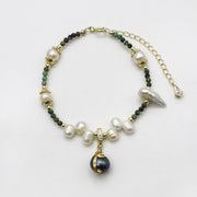 Boho Layered Baroque Pearl Chain Bracelet