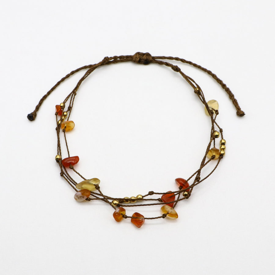 Bohemian Style Irregular Stone Hand-woven Bracelet