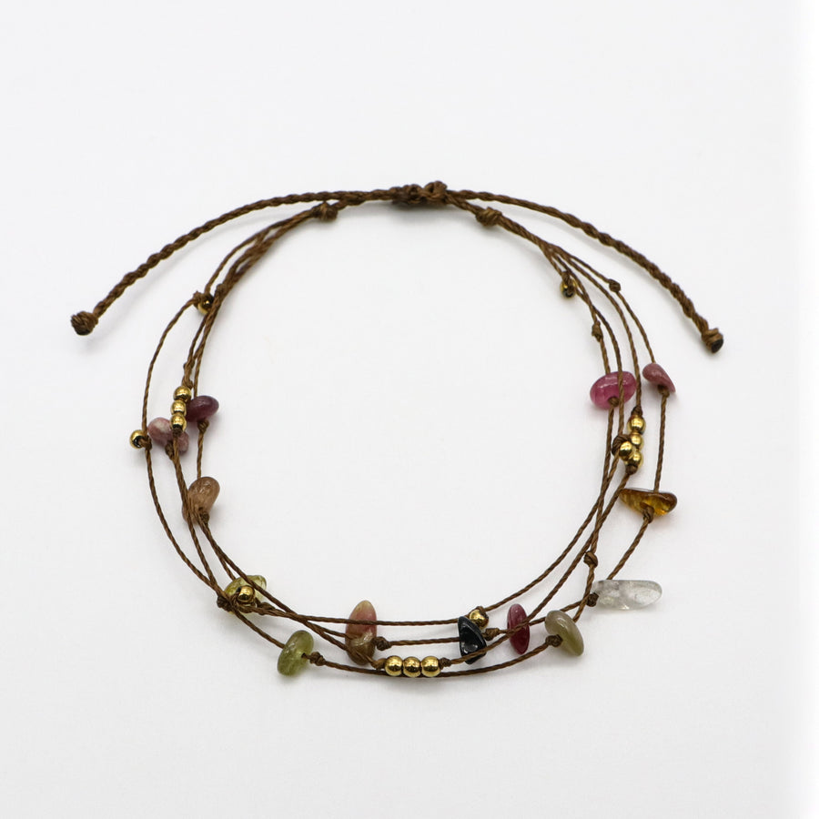 Bohemian Style Irregular Stone Hand-woven Bracelet