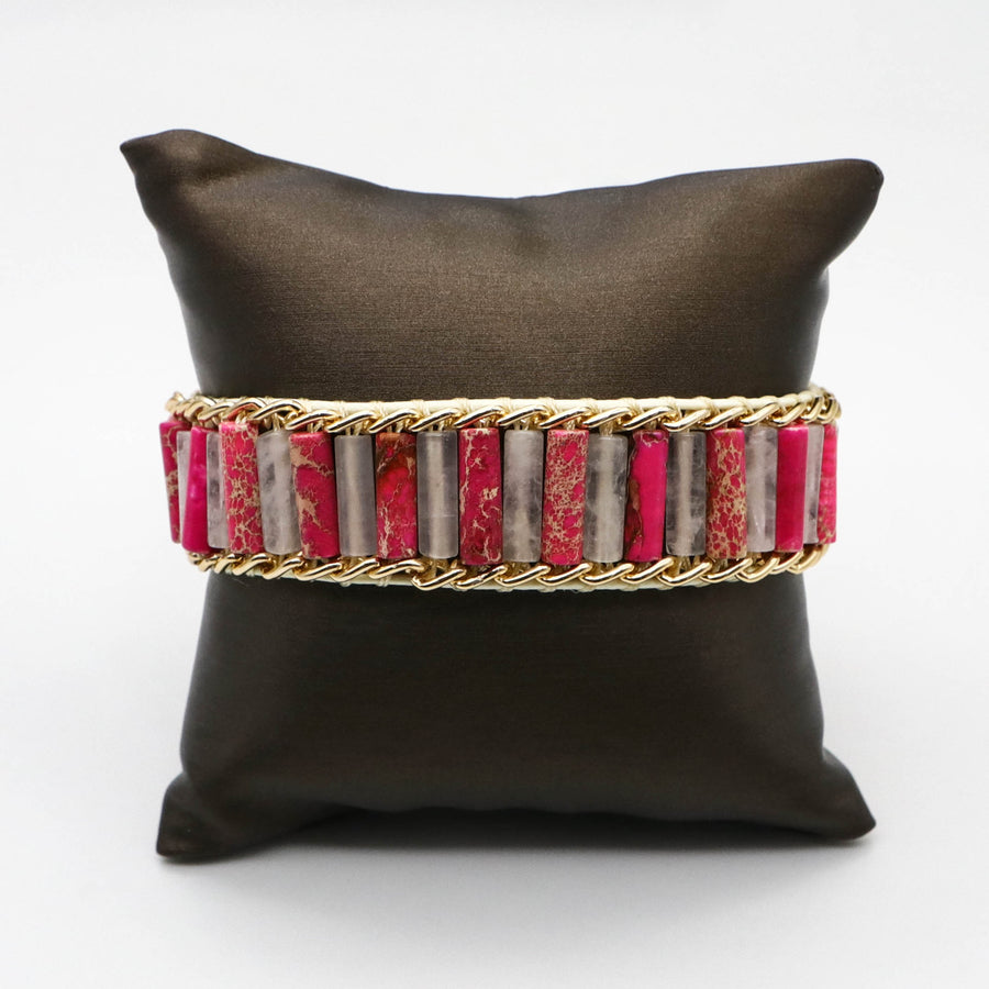 Bohemian Style Imperial Jasper Hand-woven Bracelet