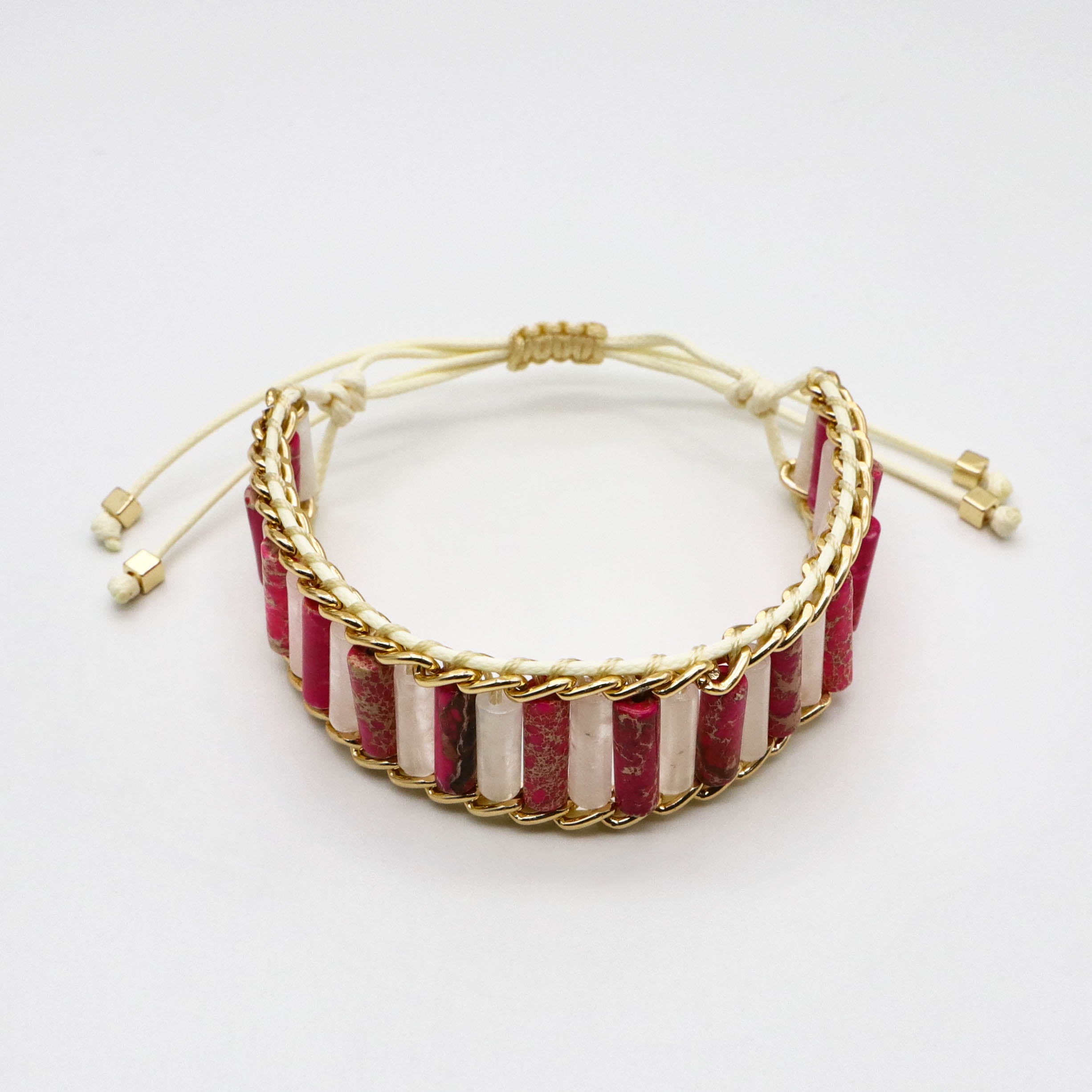 Bohemian Style Imperial Jasper Hand-woven Bracelet