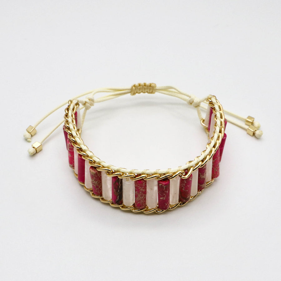 Bohemian Style Imperial Jasper Hand-woven Bracelet